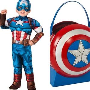 Avengers Captain America USA Costume & Candy Bucket Shield